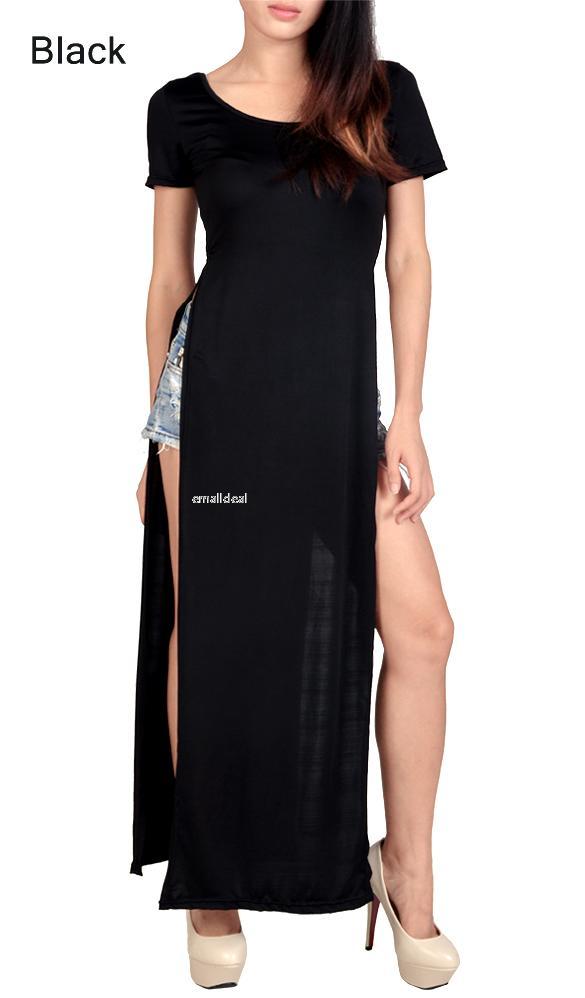 long t shirt dress with slits