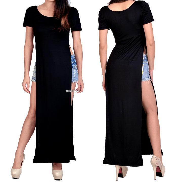 long t shirt dress with slits