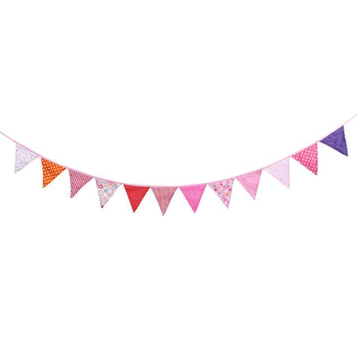 Colorful Fabric Triangle Birthday Party Decoration Flags Bunting ...