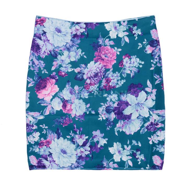 Women's Sexy High Waist Flower Printing Skinny Mini Bandage Hip Skirts ...
