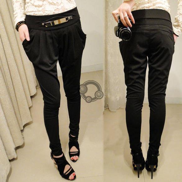 New Style Women Ladies Long Harem Pants Casual Leopard Trousers Black ...